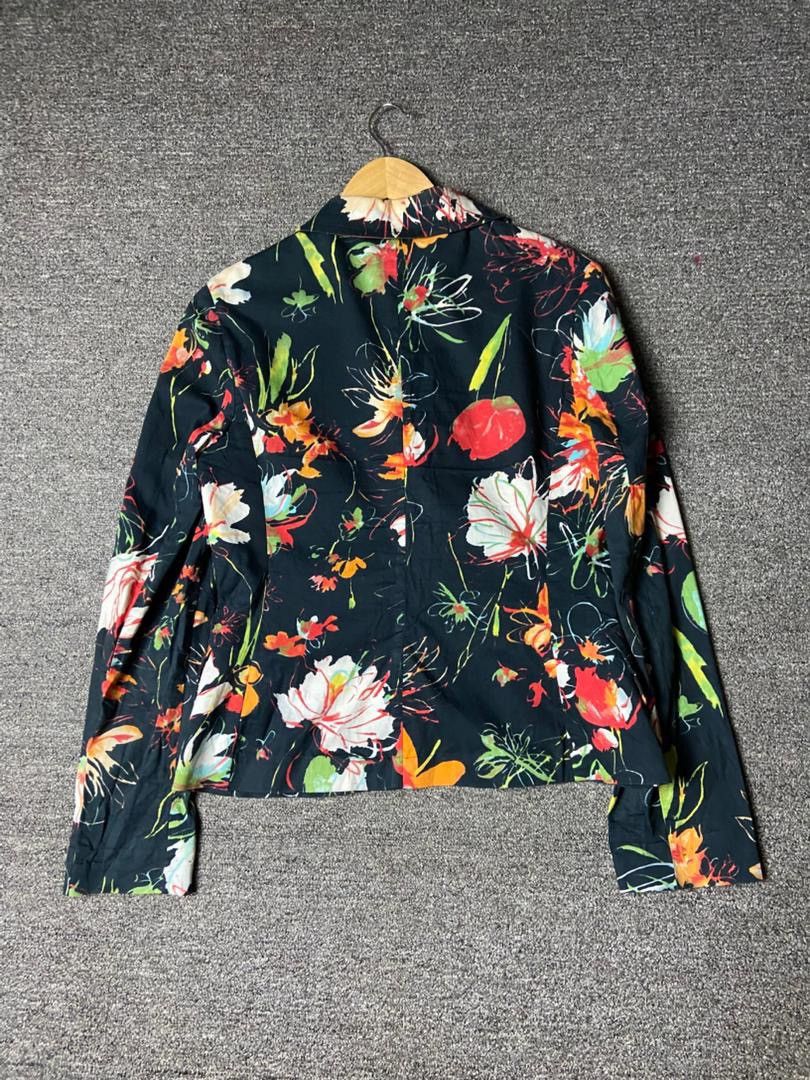 Japanese Brand SFIZIO Brand Floral Abstract Crop Jacket (179) Size XS / US 0-2 / IT 36-38 - 2 Thumbnail