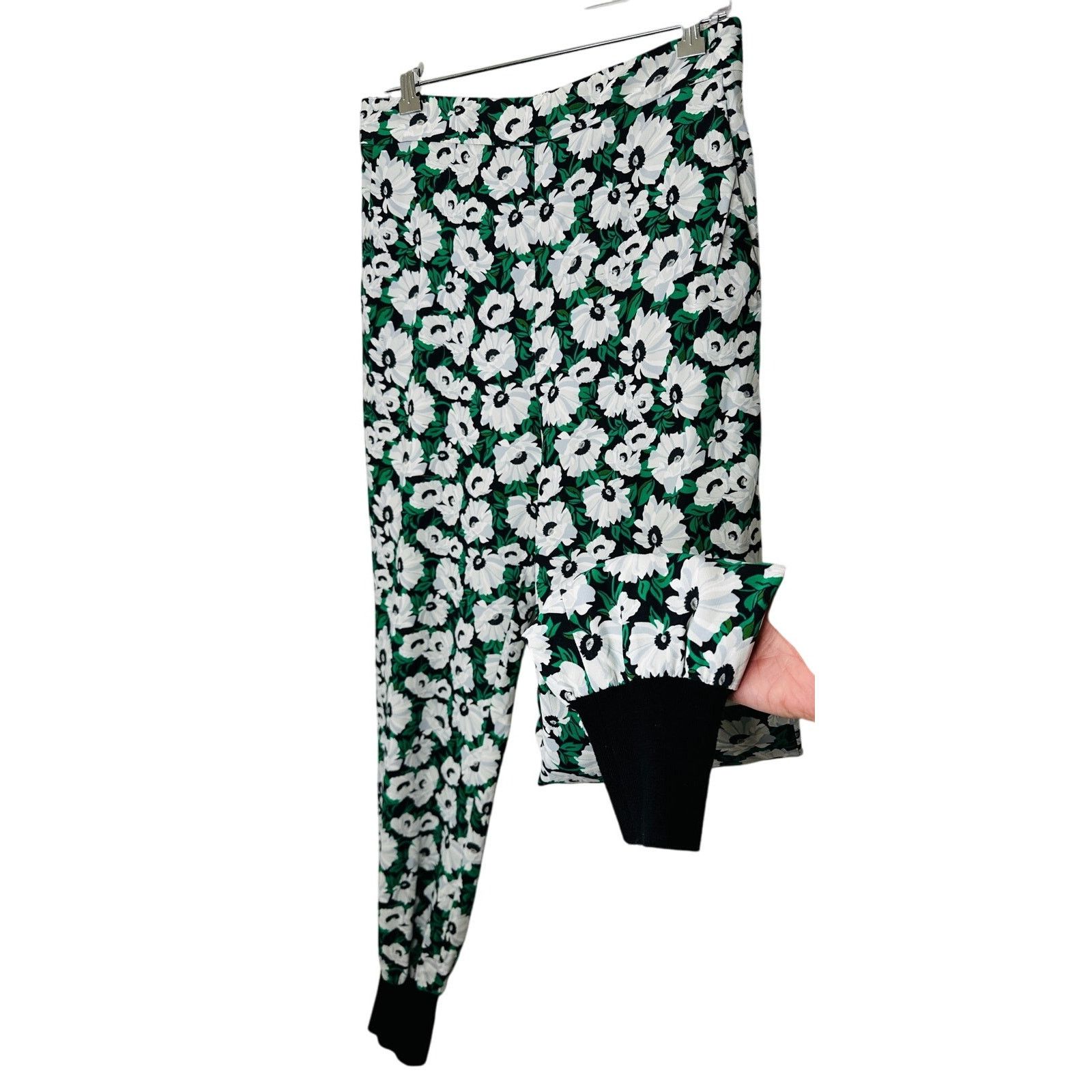 Stella McCartney Stella McCartney White Black Green Julia Flora Jogger Pants Size 42" / US 20 - 1 Thumbnail