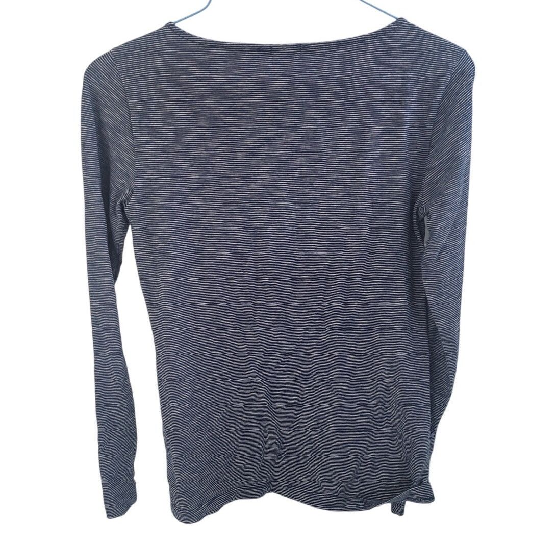 J.Crew J.Crew Navy & White Striped Long Sleeve Scoop Neck Top-Small Size S / US 4 / IT 40 - 2 Thumbnail