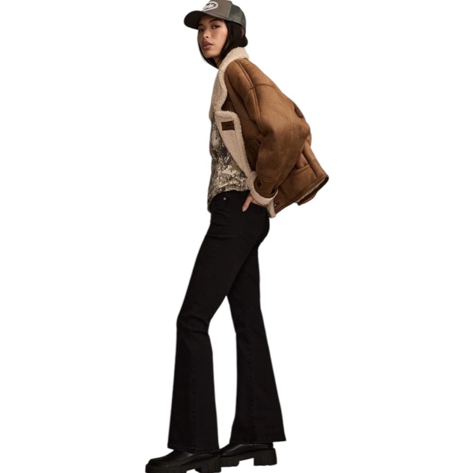 Lucky Brand Lucky Brand High Rise Flare Stevie Jean| Black| Button Fly Size 32" / US 10 / IT 46 - 1 Thumbnail