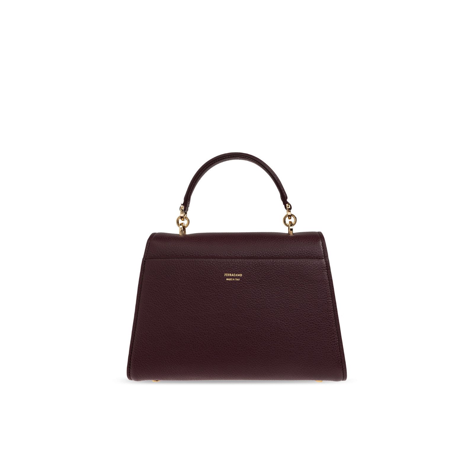 Salvatore Ferragamo FERRAGAMO Double Gancini Plum Top Handle Bag New & Authentic Size ONE SIZE - 2 Thumbnail
