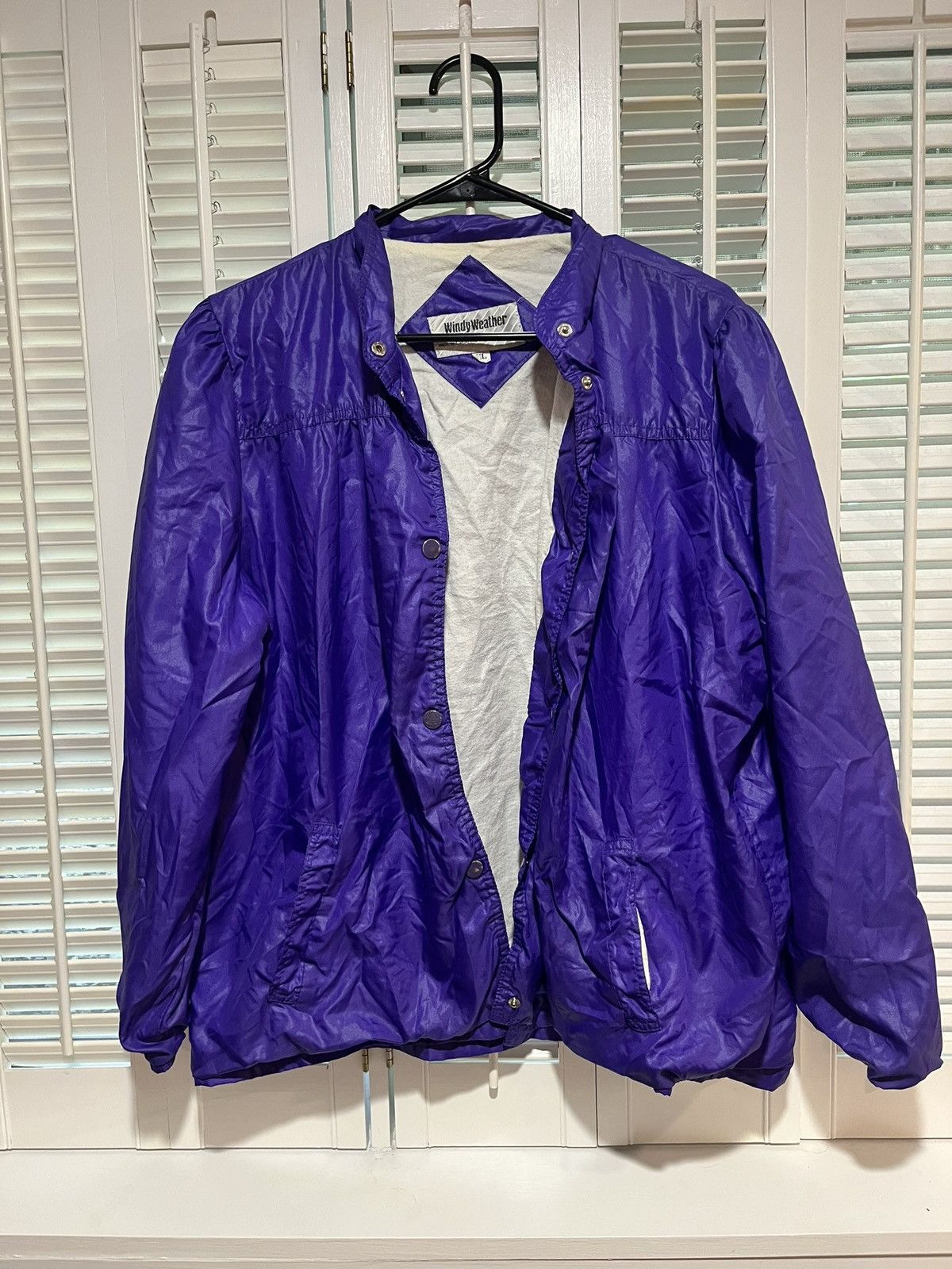 Other 1980s Purple Windbreaker Pool Jacket : M Size US L / EU 52-54 / 3 - 2 Thumbnail