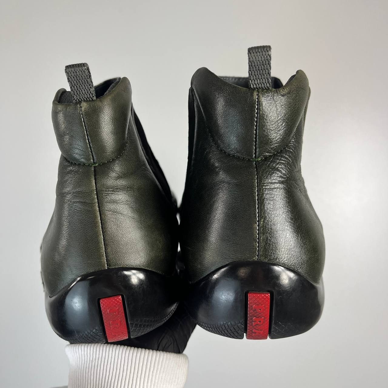 Prada PRADA Men’s Leather Chelsea Boots Green EU 43 / US 9.5 Size US 9.5 / EU 42-43 - 11 Thumbnail