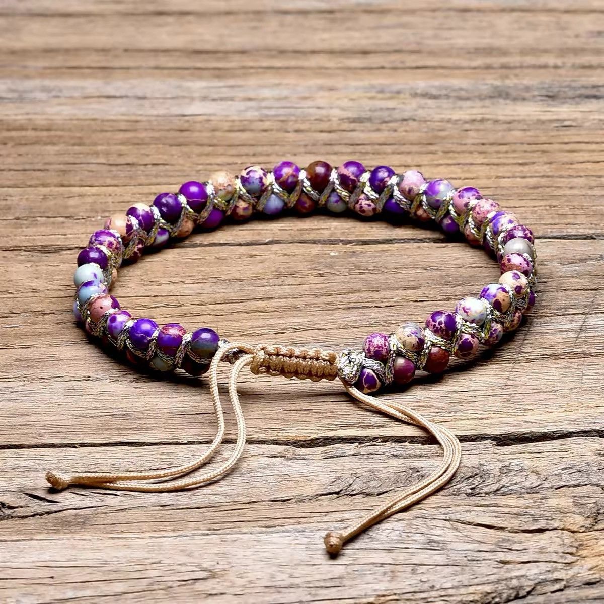 Jewelry Natural Stone Healing Beads Braided Bracelet Size ONE SIZE - 4 Thumbnail