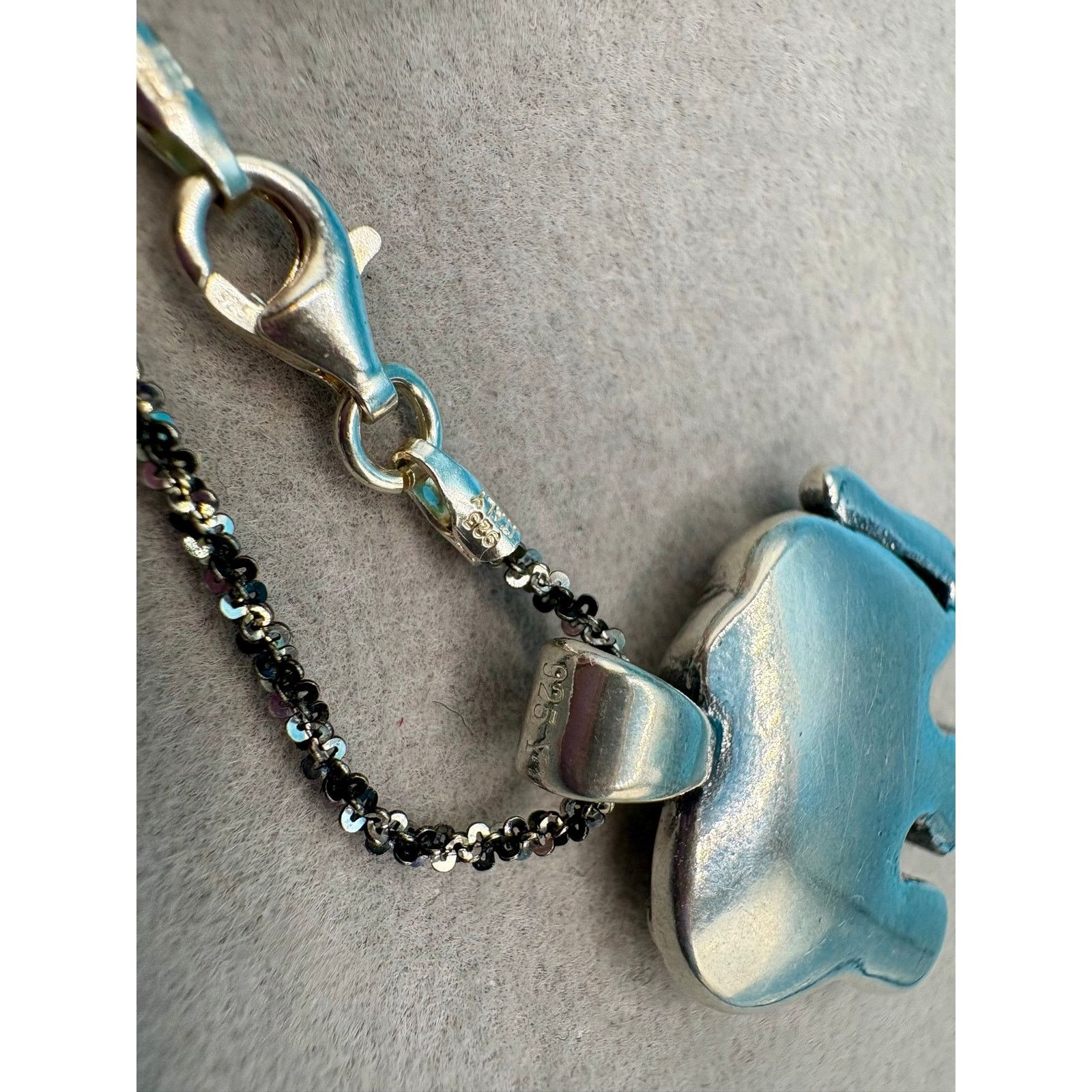 Jewelry New Sterling Silver Black Elephant Pendant & 20" Chain Size ONE SIZE - 3 Thumbnail