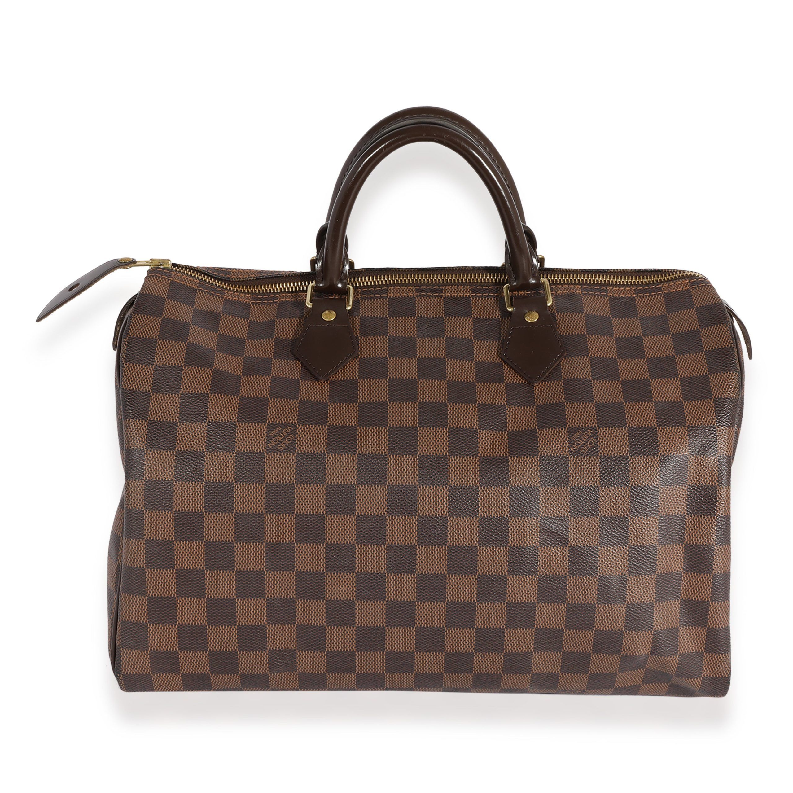 image of Louis Vuitton Damier Ebene Speedy 35 in Black, Women's