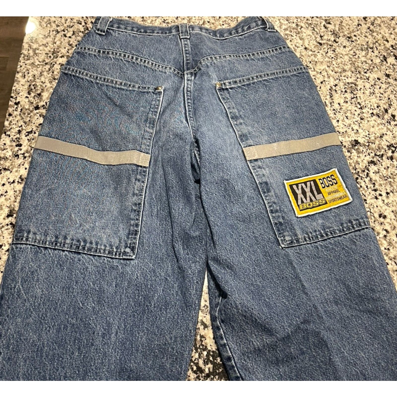 Vintage VINTAGE Boss Jeans Men Jeans 29x30.5 Black 90s Grunge Y2K Skater USA Made Embroidered Wide-Leg Baggy Size US 29 - 5 Thumbnail