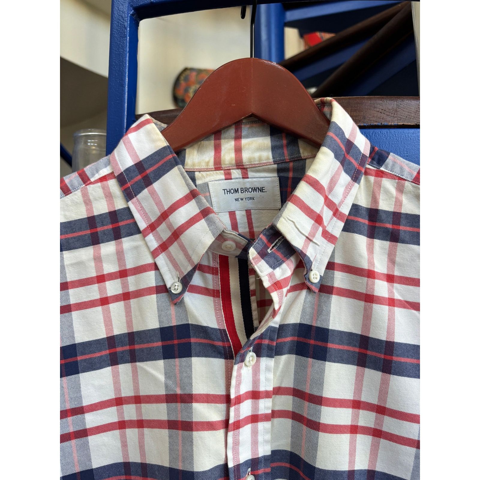 Thom Browne Thom Browne Plaid Button-Down Shirt Red/Blue Size 5 XXL Size US XXL / EU 58 / 5 - 4 Thumbnail