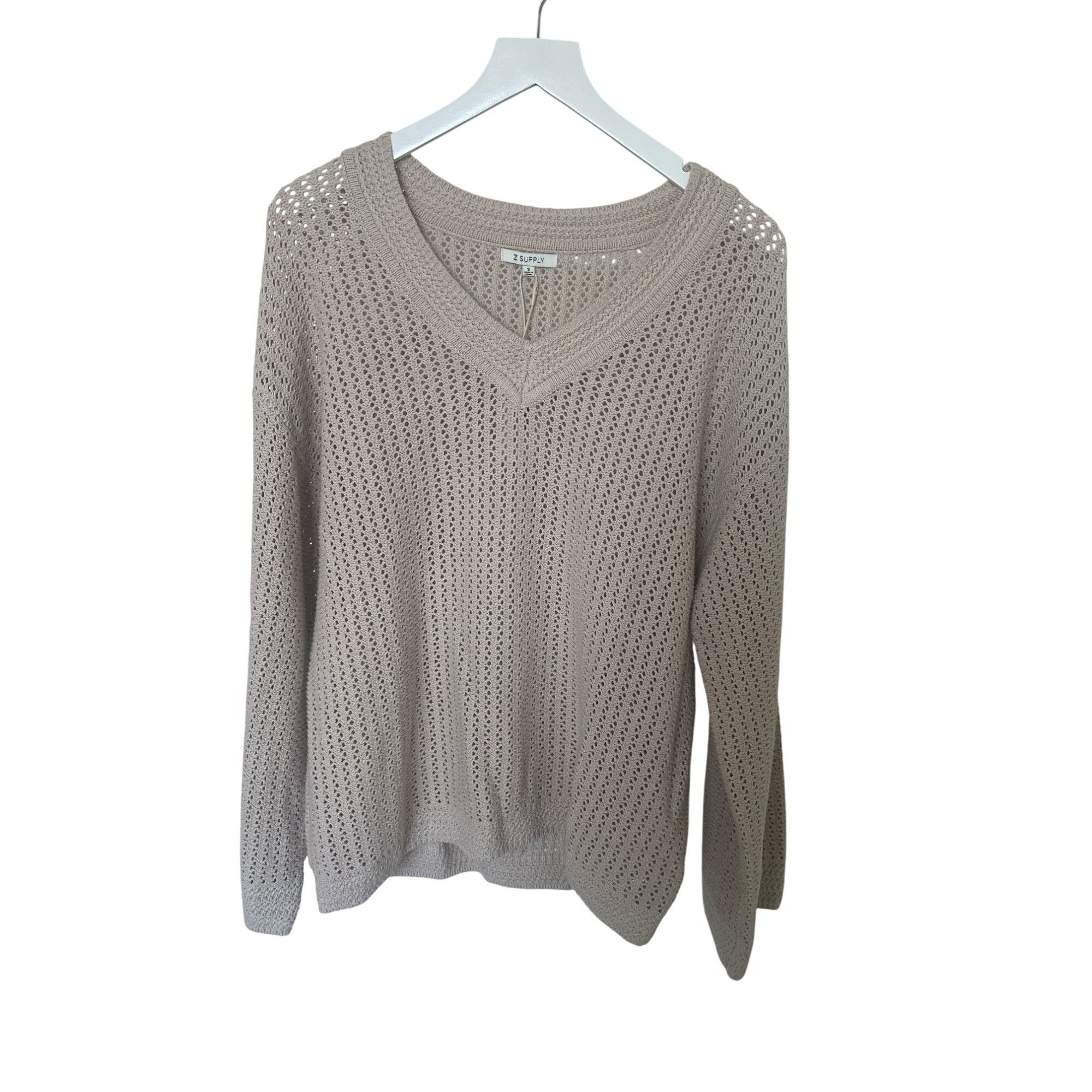 Z Supply Z Supply Kiami Natural Color Crochet V-Neck Sweater Size S / US 4 / IT 40 - 5 Thumbnail