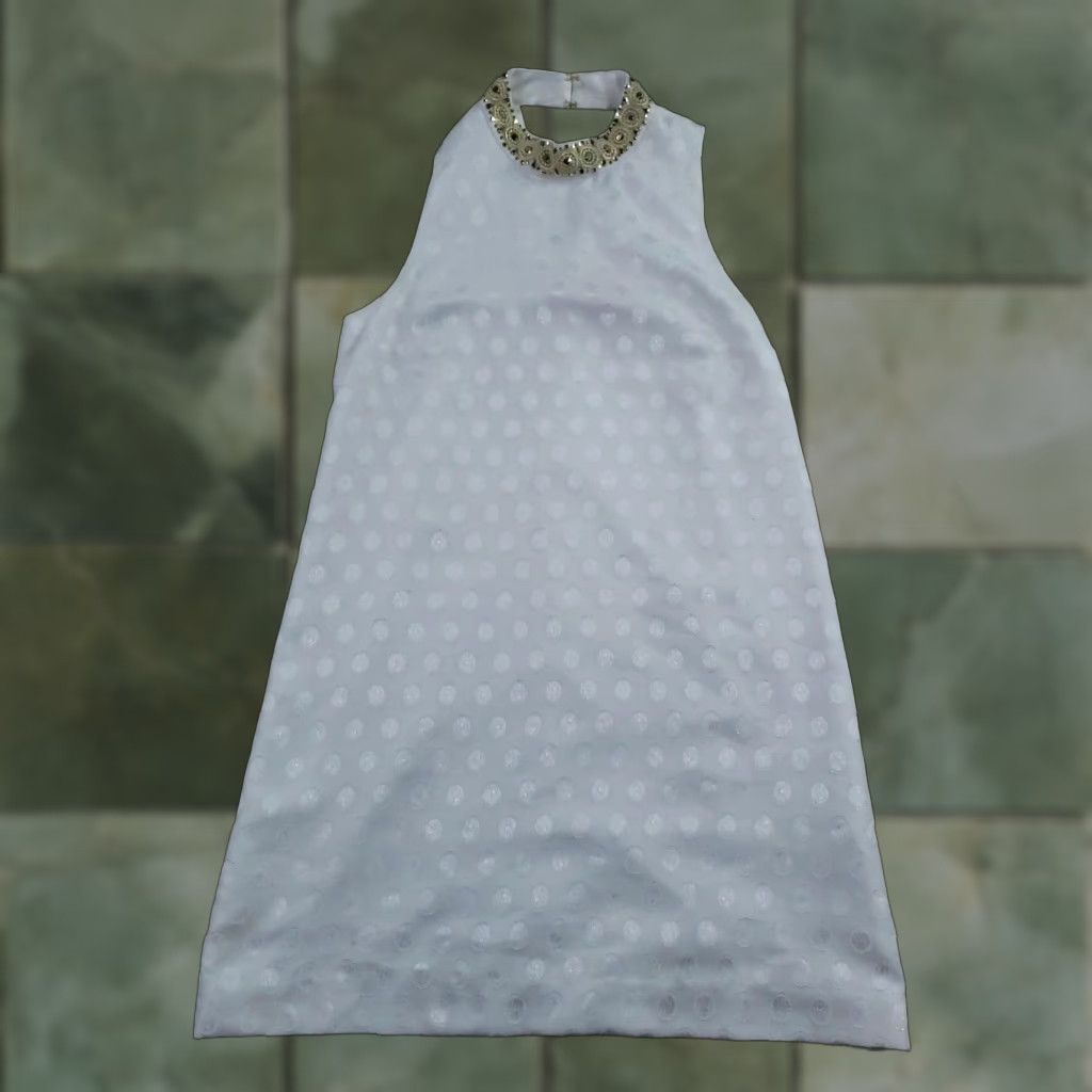 Lilly Pulitzer Lilly Pulitzer Bandi Shift Dress Womens 8 White Beaded Collar Polka Dot Party Size M / US 6-8 / IT 42-44 - 1 Thumbnail