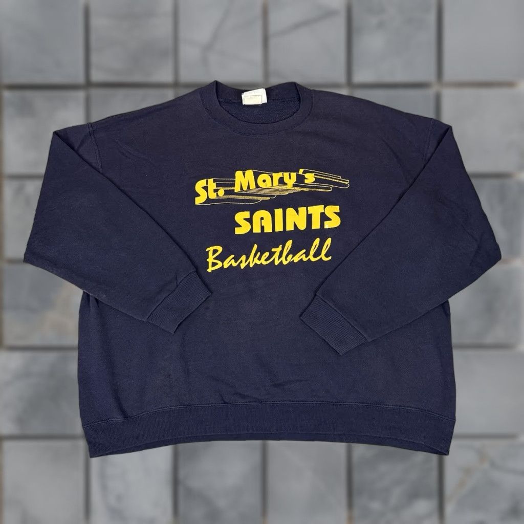 Lee VINTAGE Lee Heavyweight Sweatshirt Mens 2XL Blue St Mary’s Saints Basketball Pullover College Sports Size US XXL / EU 58 / 5 - 1 Thumbnail