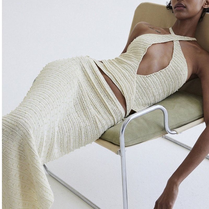 AYA MUSE Aya Muse Veluti Embellished Crochet Maxi Dress 2 piece XS Size XS / US 0-2 / IT 36-38 - 2 Thumbnail