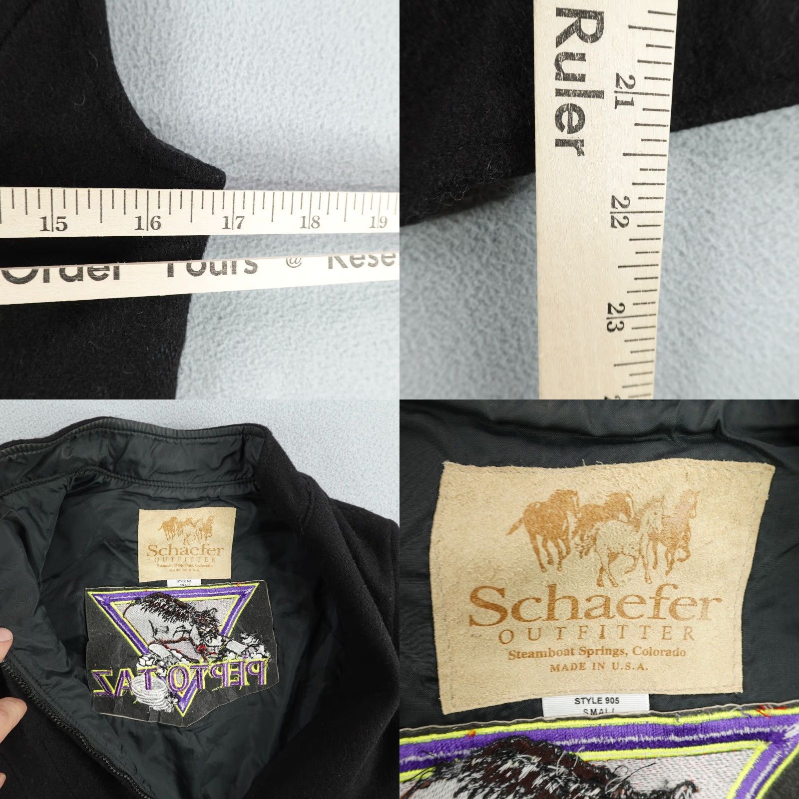 Vintage VINTAGE Schaefer Vest Mens Small Black Wool Frontier Western Cowboy Rodeo Crew Neck? Size US S / EU 44-46 / 1 - 8 Thumbnail