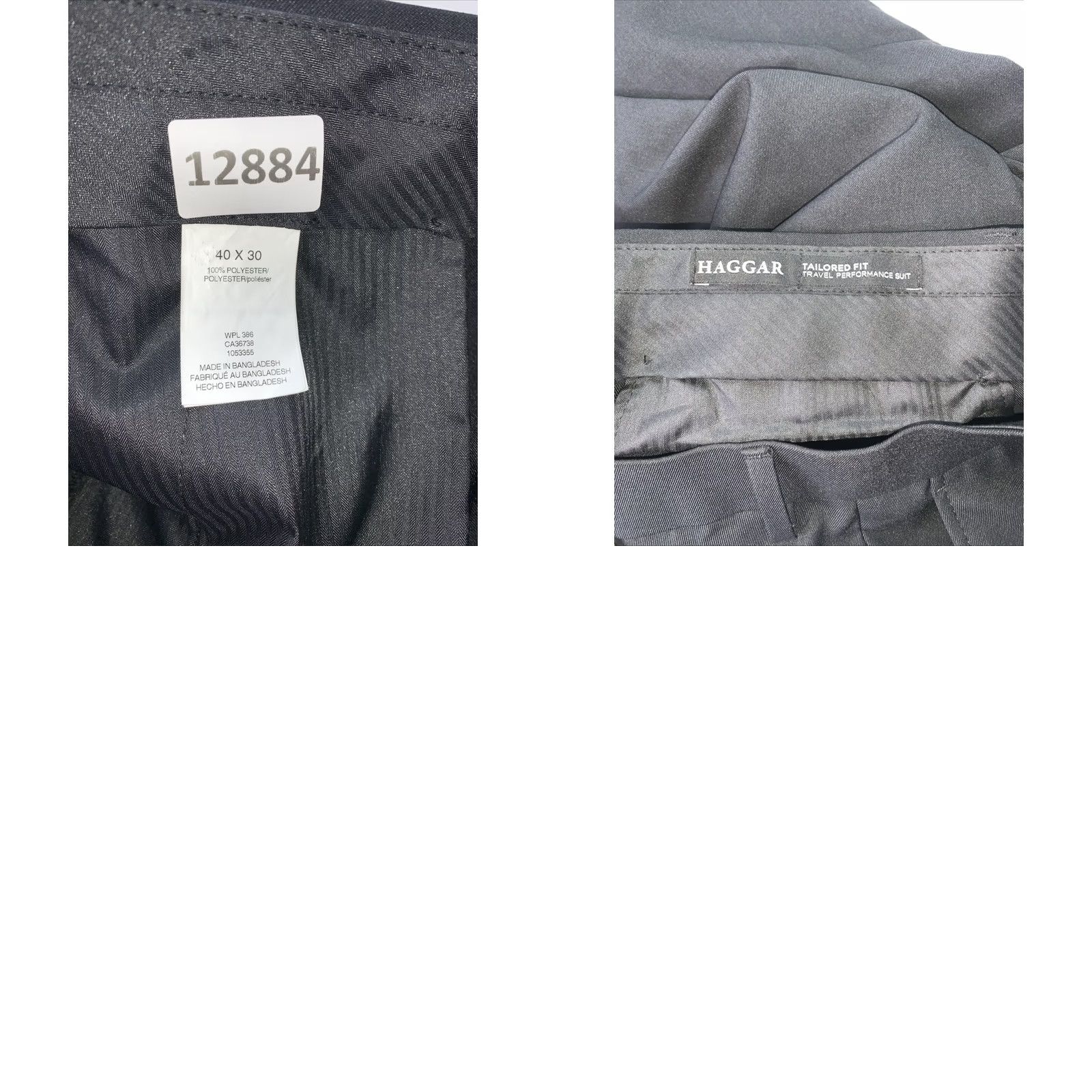 Haggar Haggar Dress Pants Men Black Tailored Fit Straight Leg 40x30 Regular Inseam 30 Solid Heather Size US 40 / EU 56 - 8 Thumbnail
