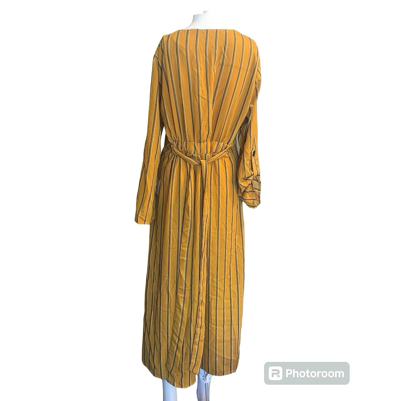 Other Sweet Claire Women Lrg Maxi Faux Wrap Dress Yellow NWT Size L / US 10 / IT 46 - 3 Thumbnail