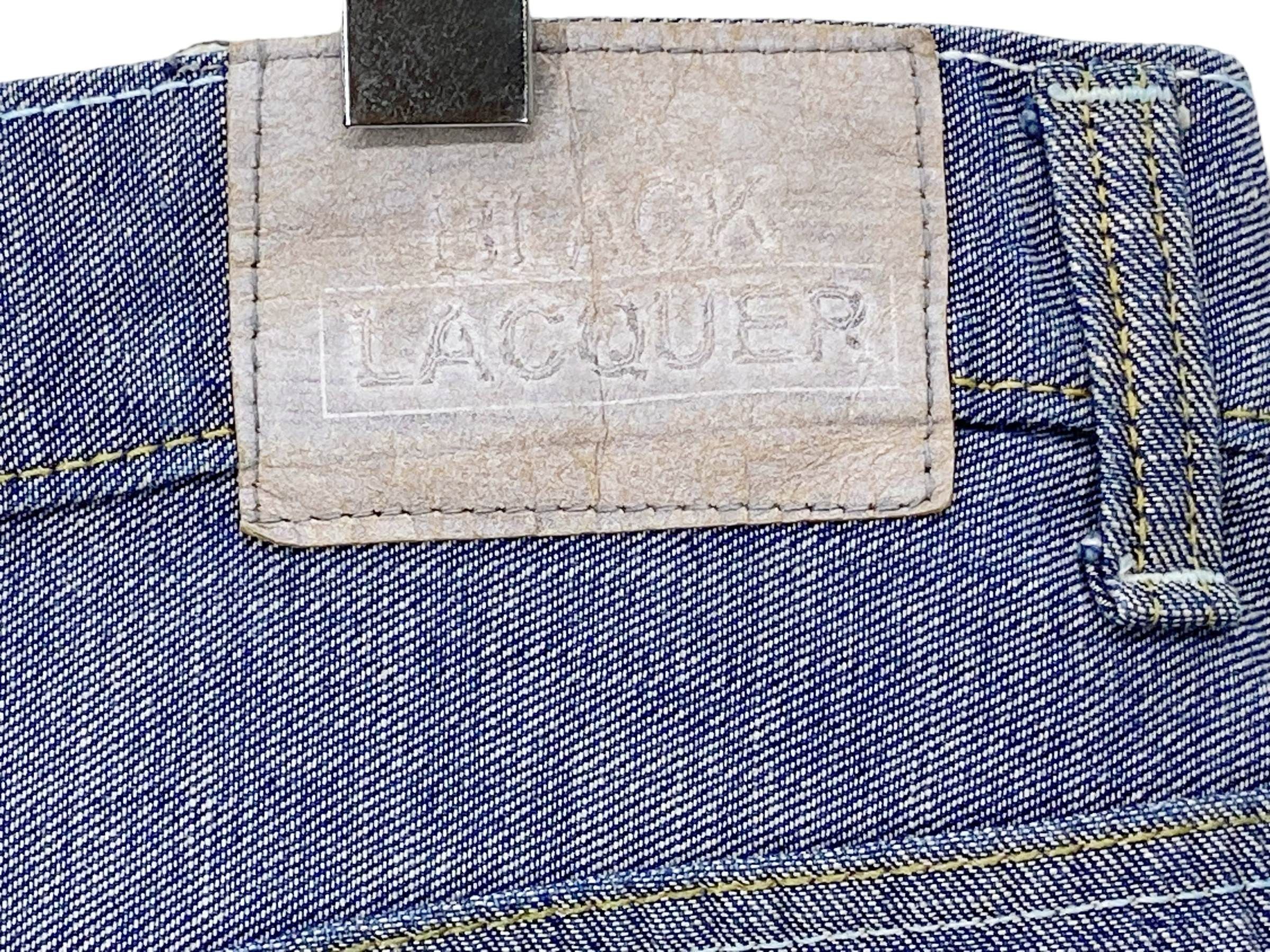 Japanese Brand Black Lacquer Denim Baggy Jeans Hip Hop Skateboard Jeans Size US 39 - 10 Thumbnail