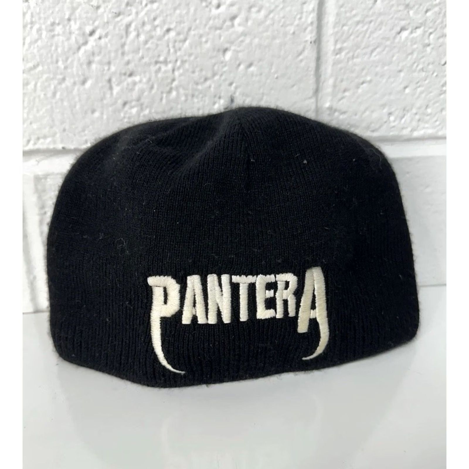 Vintage VINTAGE Pantera Wool Skull Cap Beanie Black One Size Mens Size US 35 - 2 Thumbnail
