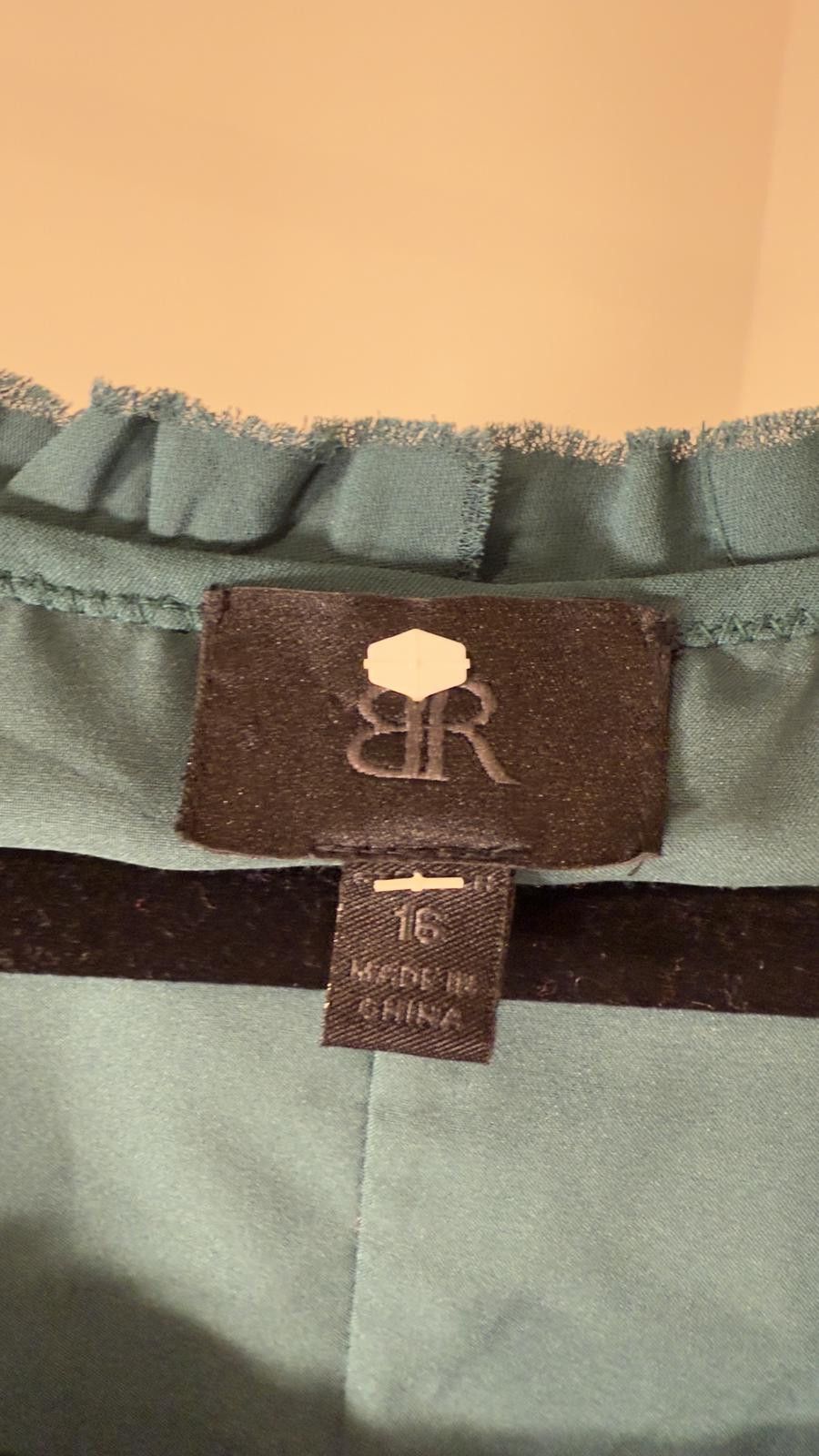 Banana Republic Banana Republic Teal Dress with Ruffle Details Size XXL / US 16-18 / IT 52-54 - 3 Thumbnail