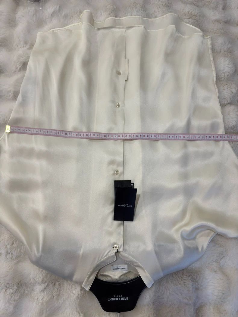 Saint Laurent Paris Saint Laurent Paris Platinum Ribbon Silk Shirt 2505-Nextarr Size US XXS / EU 40 - 5 Thumbnail