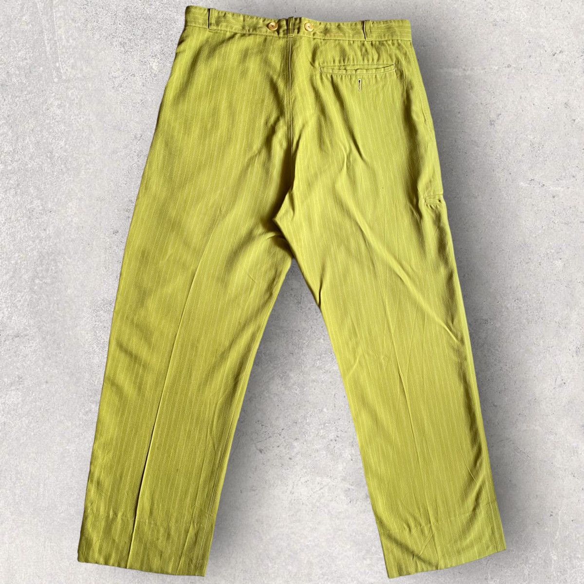 Yohji Yamamoto Vintage SS99 Green Stripes Pants Size US 36 / EU 52 - 3 Thumbnail