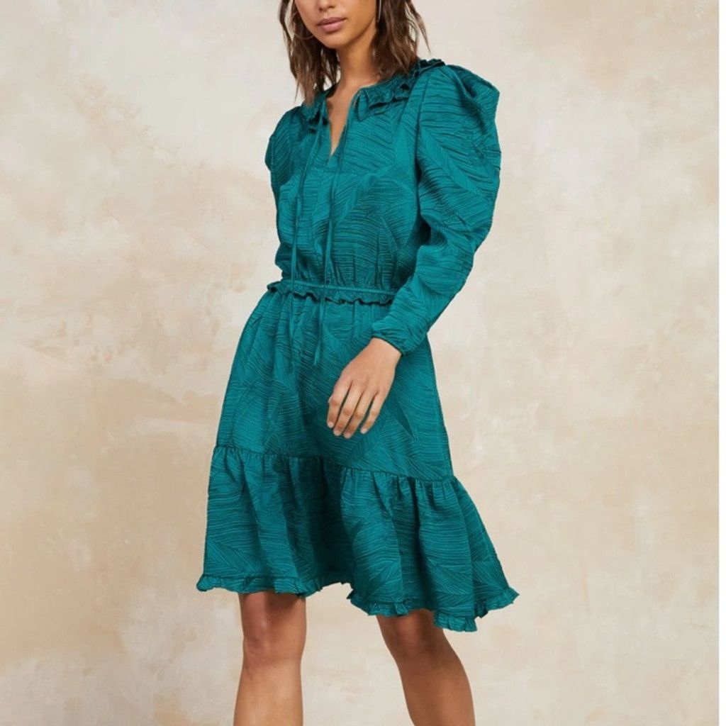 Current Air Current Air Crinkled Puff Sleeve Mini Dress Size S / US 4 / IT 40 - 2 Thumbnail
