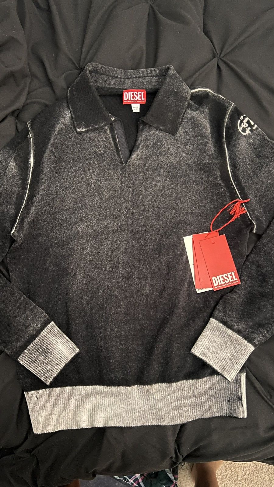 Diesel Diesel “For Responsible Living” Washed Black Crewneck – NWT Size US S / EU 44-46 / 1 - 2 Thumbnail