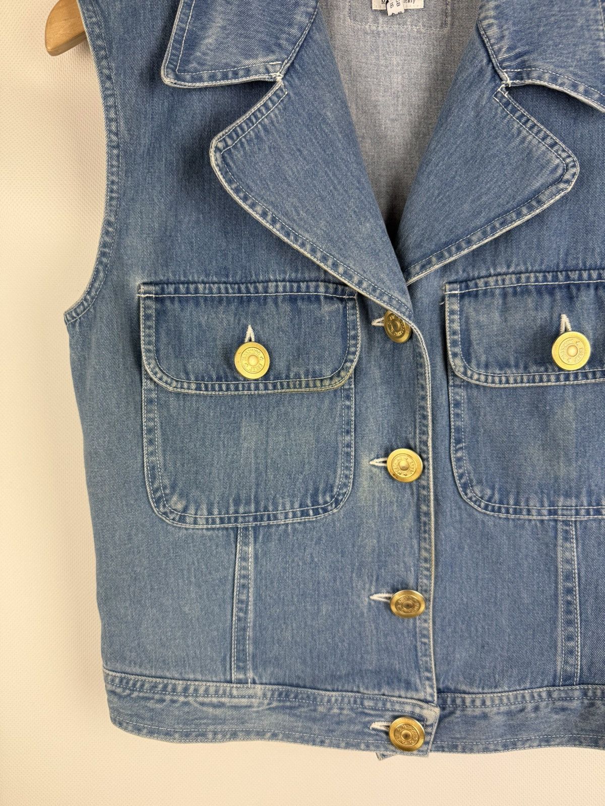 Moschino × Vintage Moschino Jeans VTG Denim Sleeveless Vest Jacket Waistcoat Size XL / US 12-14 / IT 48-50 - 7 Thumbnail