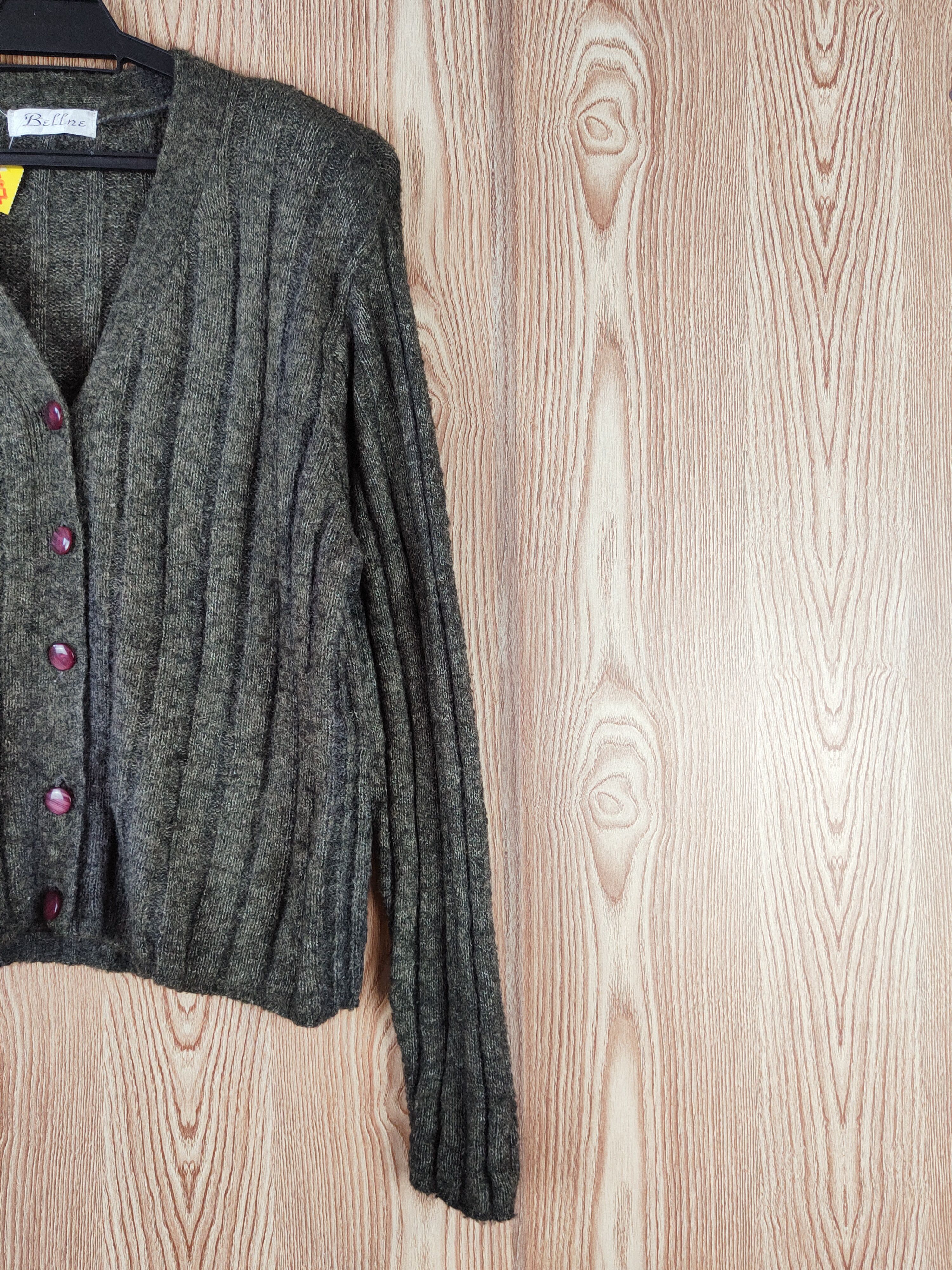 Aran Isles Knitwear × Japanese Brand Bellne Dark Gray Knitwear Cardigan #W587 Size M / US 6-8 / IT 42-44 - 6 Thumbnail