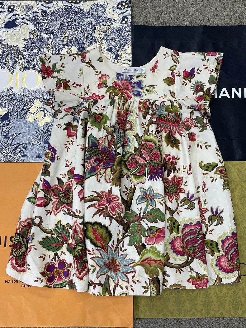 Dior Floral Print Short Sleeve Top - dmc