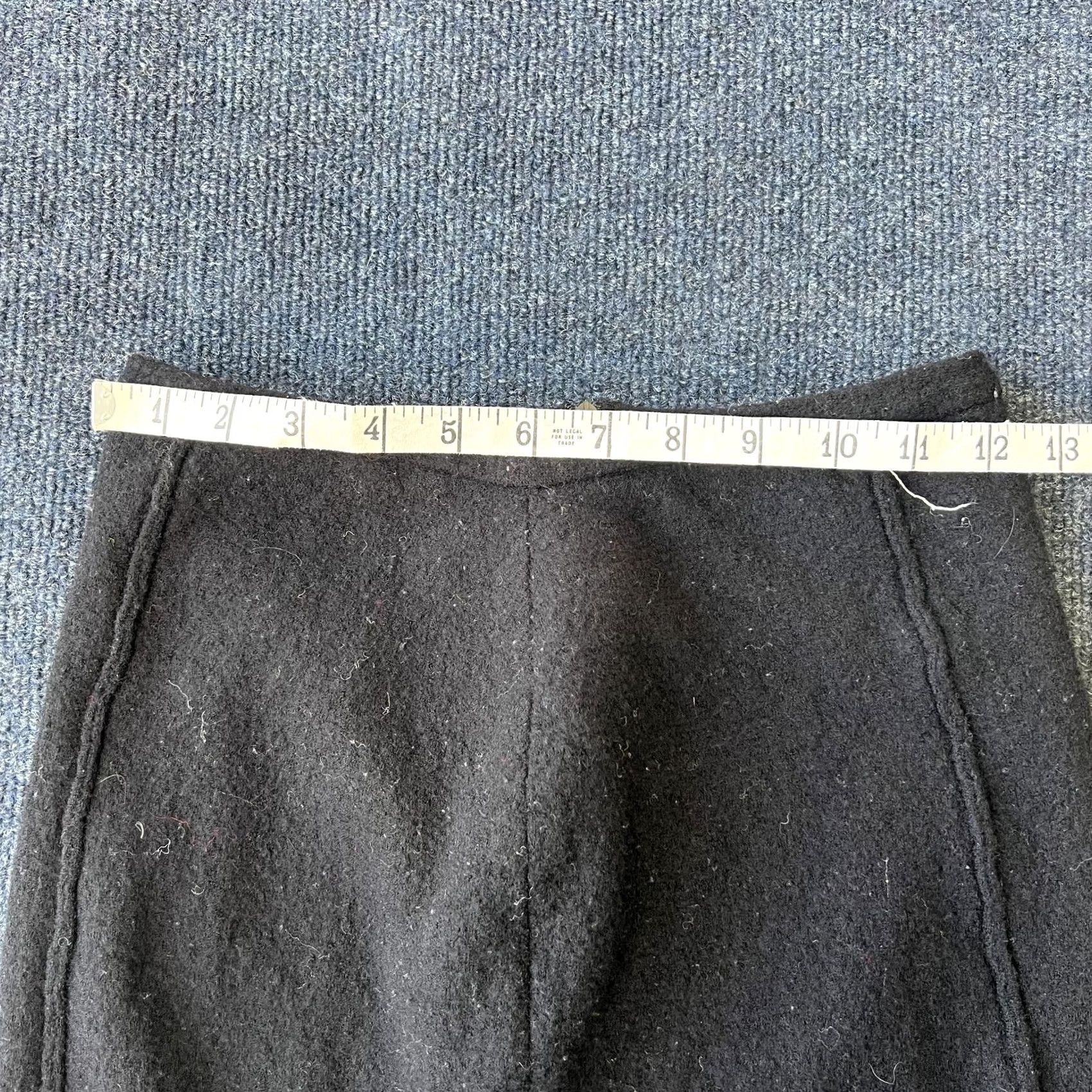 Anthropologie MOTH Skirt Womens Small Black Boiled Wool Flounce Ruffle Hem Anthropologie Size 28" / US 6 / IT 42 - 6 Thumbnail