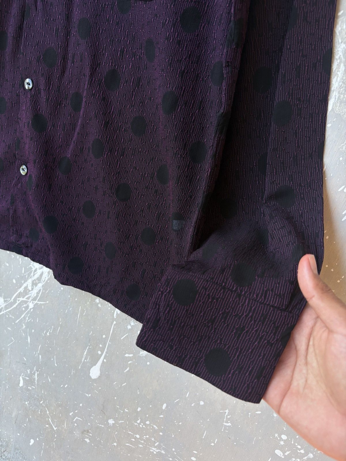 Needles Authentic Needles Polka Dot Jacquard Shirt Purple Cupra Line Size US M / EU 48-50 / 2 - 6 Thumbnail