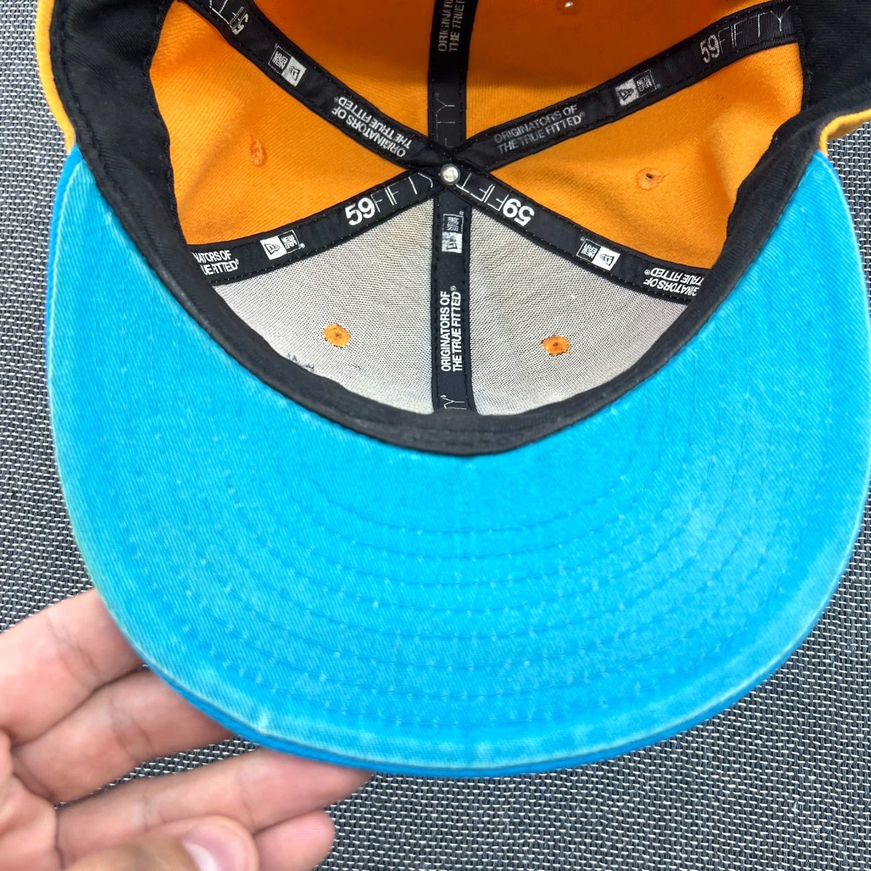 New Era New Era 59Fifty Cap Hat Fitted 7 1/4 Orange Blue Fred Flintstone Hannah Barbera Unisex Adults Baseball Cap Multicolor Adjustable Shirt? Size ONE SIZE - 5 Thumbnail