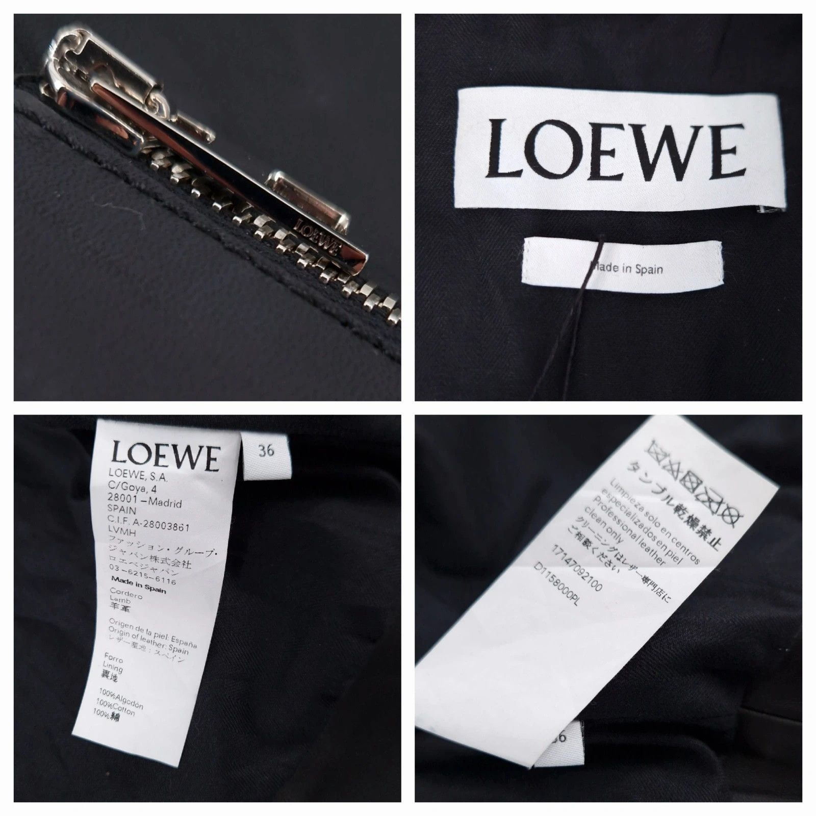 Loewe Loewe Nappa Lambskin Biker Jacket Size XS / US 0-2 / IT 36-38 - 2 Thumbnail