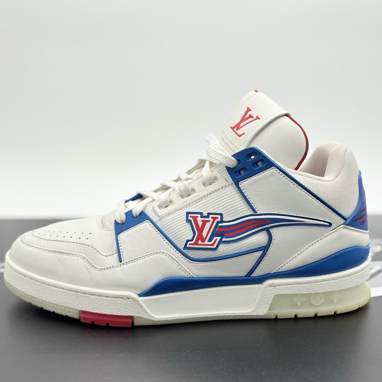 Louis Vuitton Louis Vuitton Mid Trainer ' White Red Blue ' | GOOD! Size US 11.5 / EU 44-45 - 8 Thumbnail