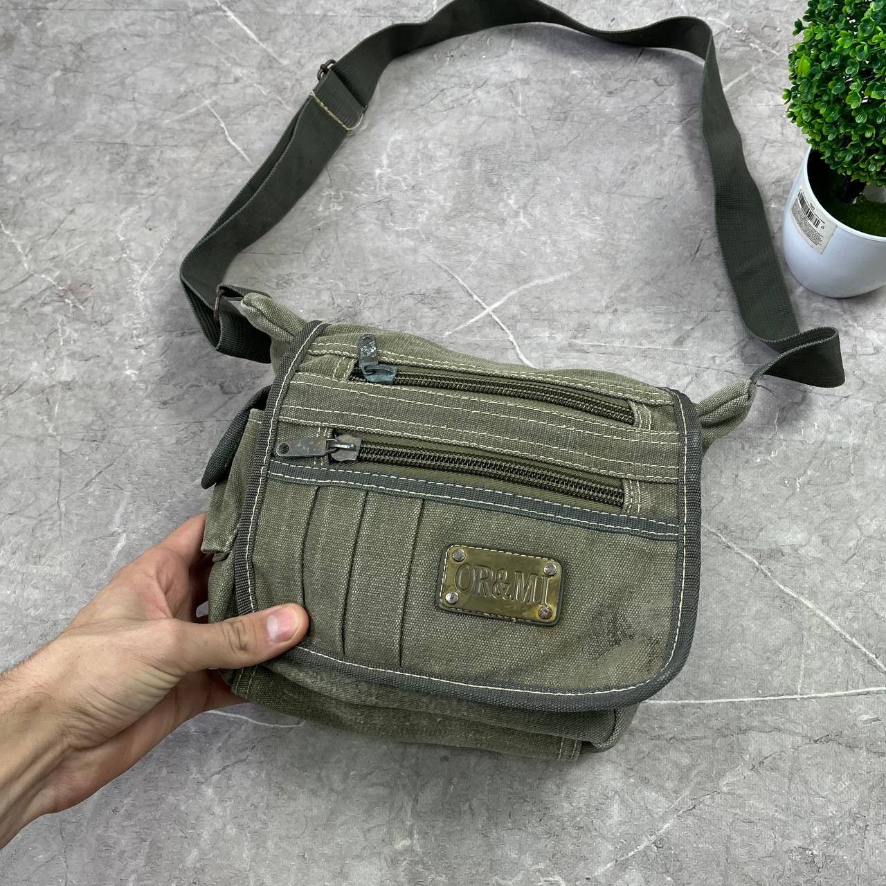 Japanese Brand Vintage Diesel Style Denim ORMI Faded Sling Bag Y2K Military Size ONE SIZE - 14 Thumbnail