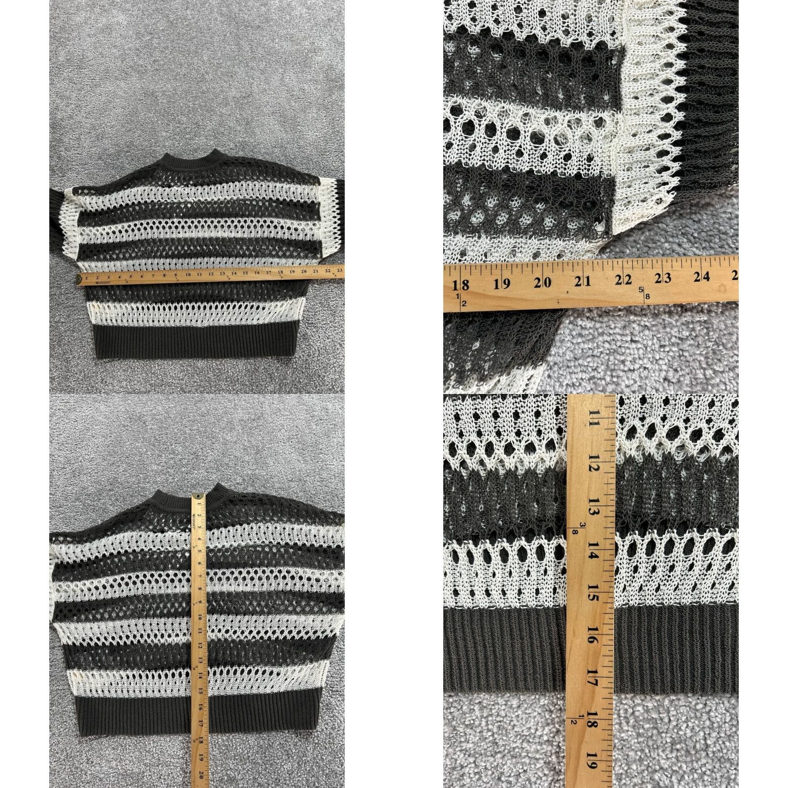 Madewell Madewell Sweater Women 2XS Multicolor Open Stitch Striped Crew Neck Pullover Knit Cotton Relaxed Fit Casual Fall Winter Women Size XXS / US 00 / IT 34 - 8 Thumbnail