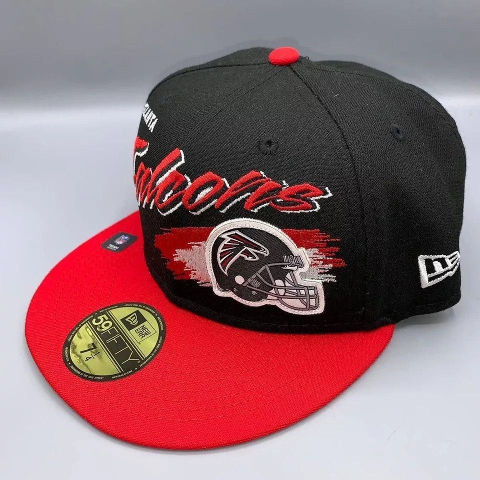 New Era Atlanta Falcons Hat Men 7 1/4 59Fifty New Era NFL Fitted Cap Size ONE SIZE - 3 Thumbnail