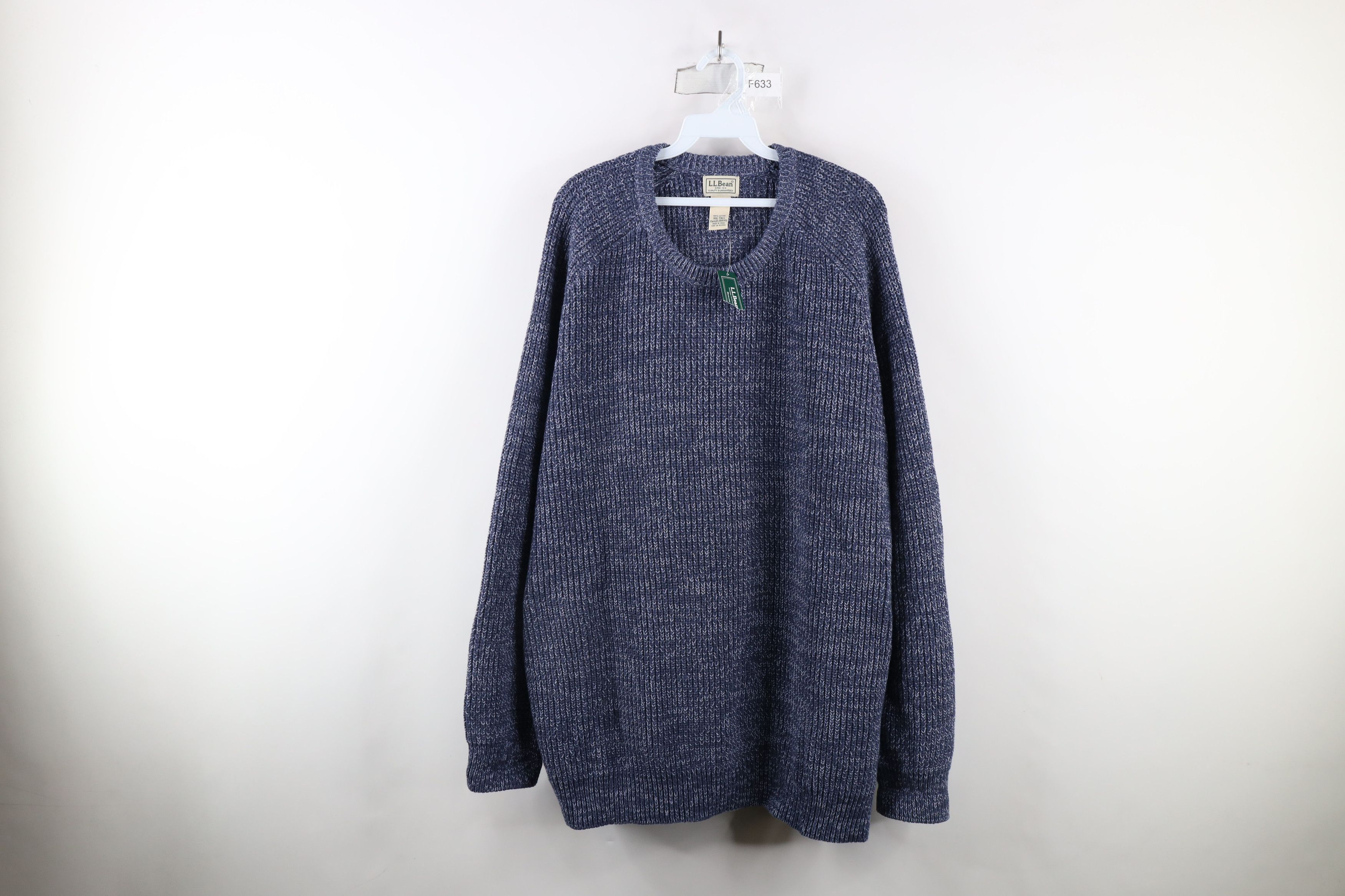 L.L. Bean × Vintage Deadstock Vintage 90s LL Bean Ribbed Knit Sweater Blue Size US XXL / EU 58 / 5 - 1 Thumbnail
