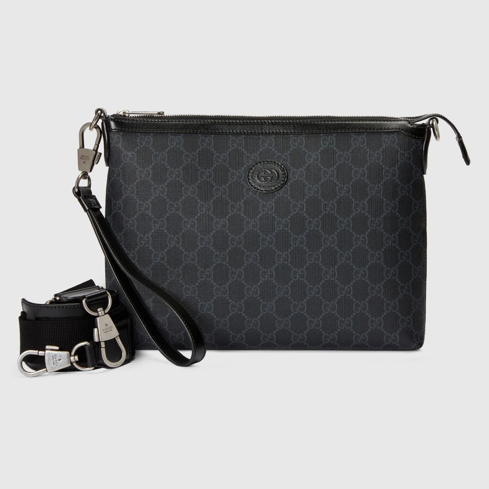 Gucci GUCCI Retro Medium Black GG Canvas Messenger Bag Authentic Size ONE SIZE - 4 Thumbnail
