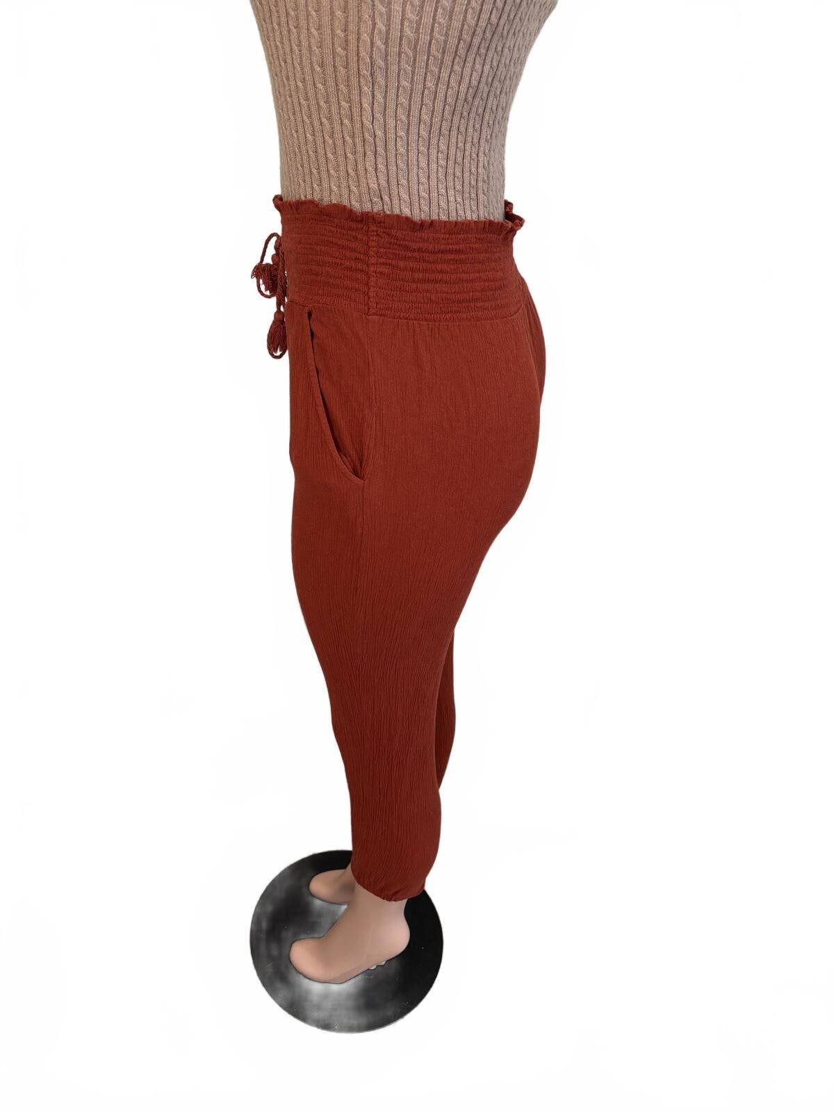 Other Kingston Grey Rust High Waist Smocked Waistband Pants. M Size 32" / US 10 / IT 46 - 4 Thumbnail
