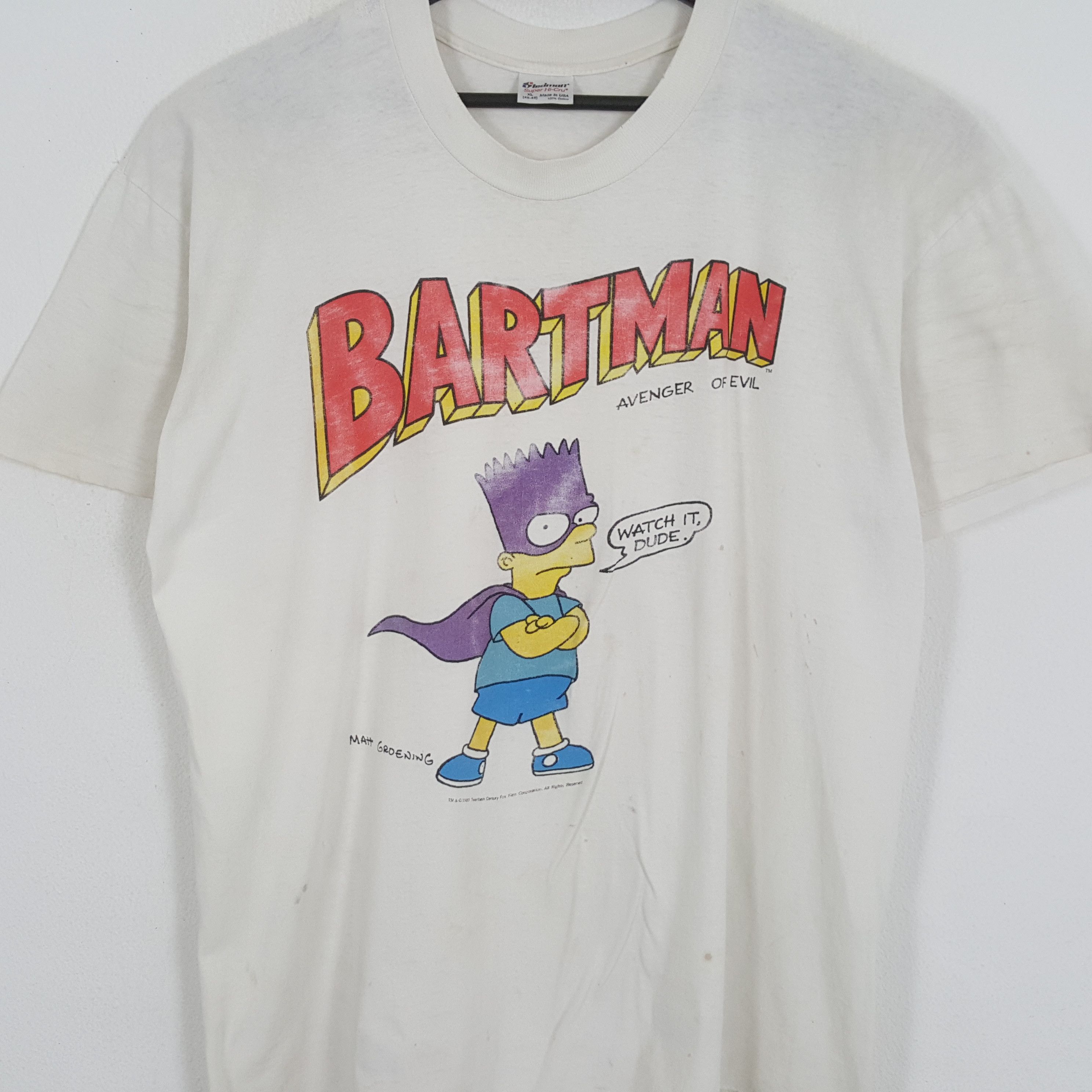 Cartoon Network × DC Comics × Vintage BARTMAN Parady Style Vintage Stedman Tshirt Size US XL / EU 56 / 4 - 2 Thumbnail