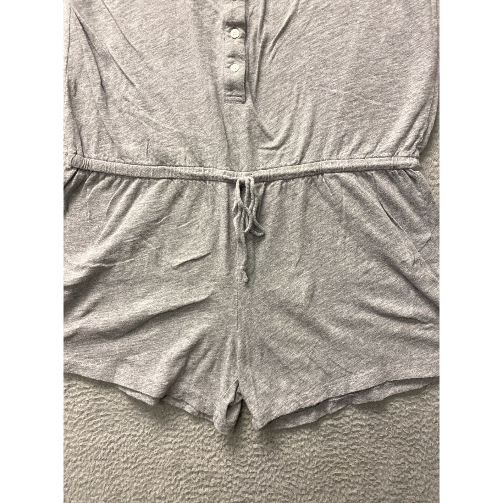Vintage J Crew Romper Womens Medium Gray Sleeveless Button Front Pockets / 106-19 Size 36" / US 14 / IT 50 - 2 Thumbnail
