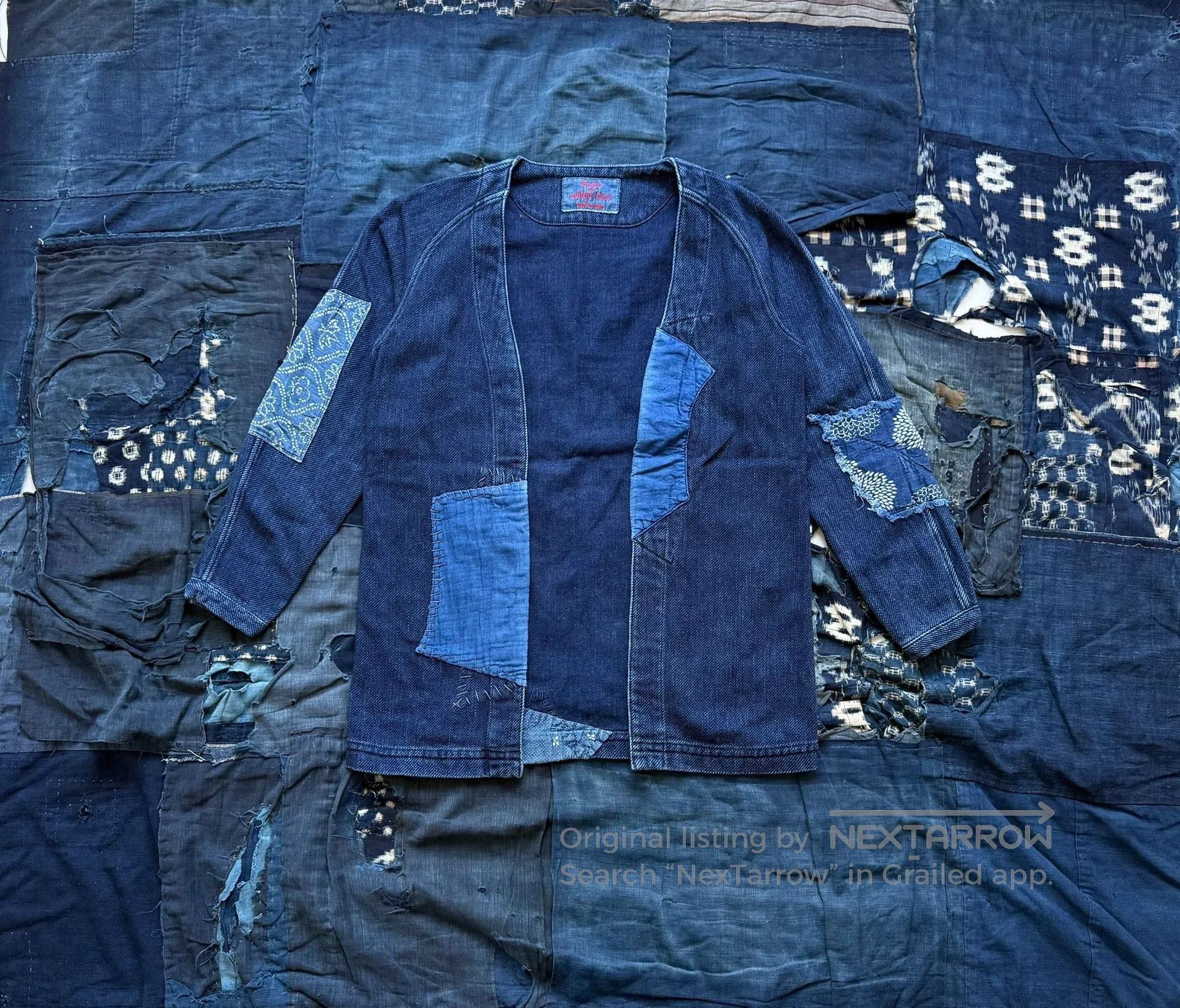 Soulive Soulive Setto Indigo Washed Patchwork Robe. Size US M / EU 48-50 / 2 - 1 Thumbnail