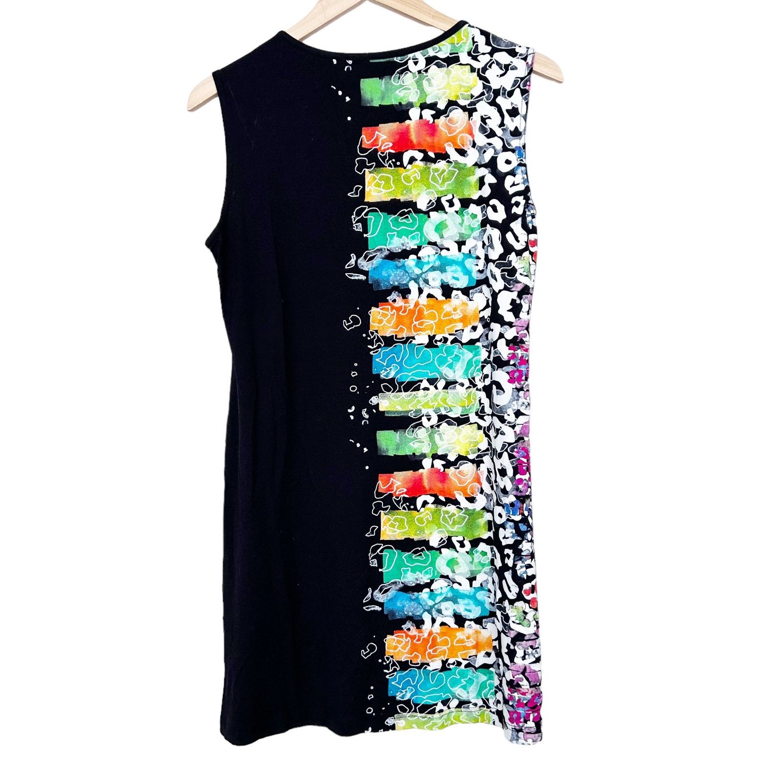 Other Snoskins Black Colorful Sleeveless Mini Dress Tunic Sz L Size L / US 10 / IT 46 - 4 Thumbnail