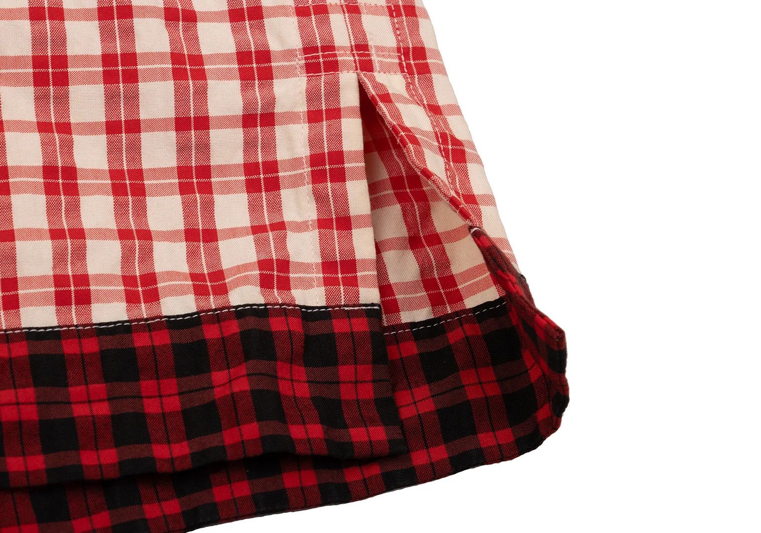 Issey Miyake Multi-Check Panel Long Sleeve Shirt in Red Beige Black Size US M / EU 48-50 / 2 - 12 Thumbnail
