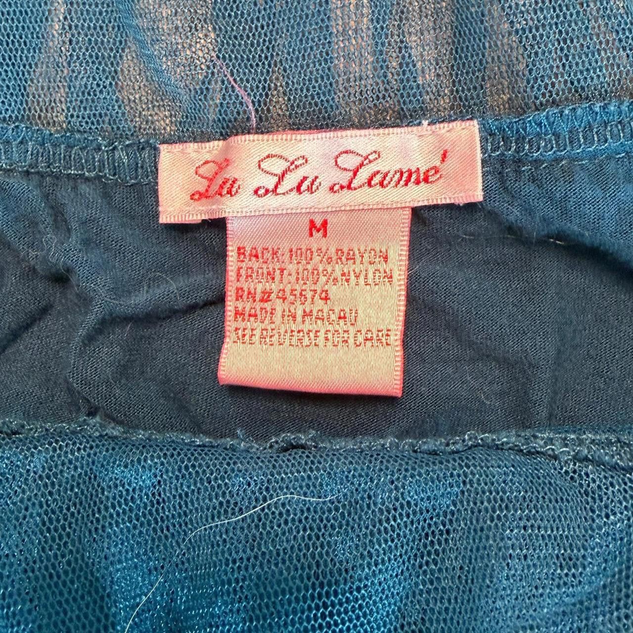 Other La La Leone Navy Blue Sheer Ruffle Blouse Size M Size ONE SIZE - 3 Thumbnail