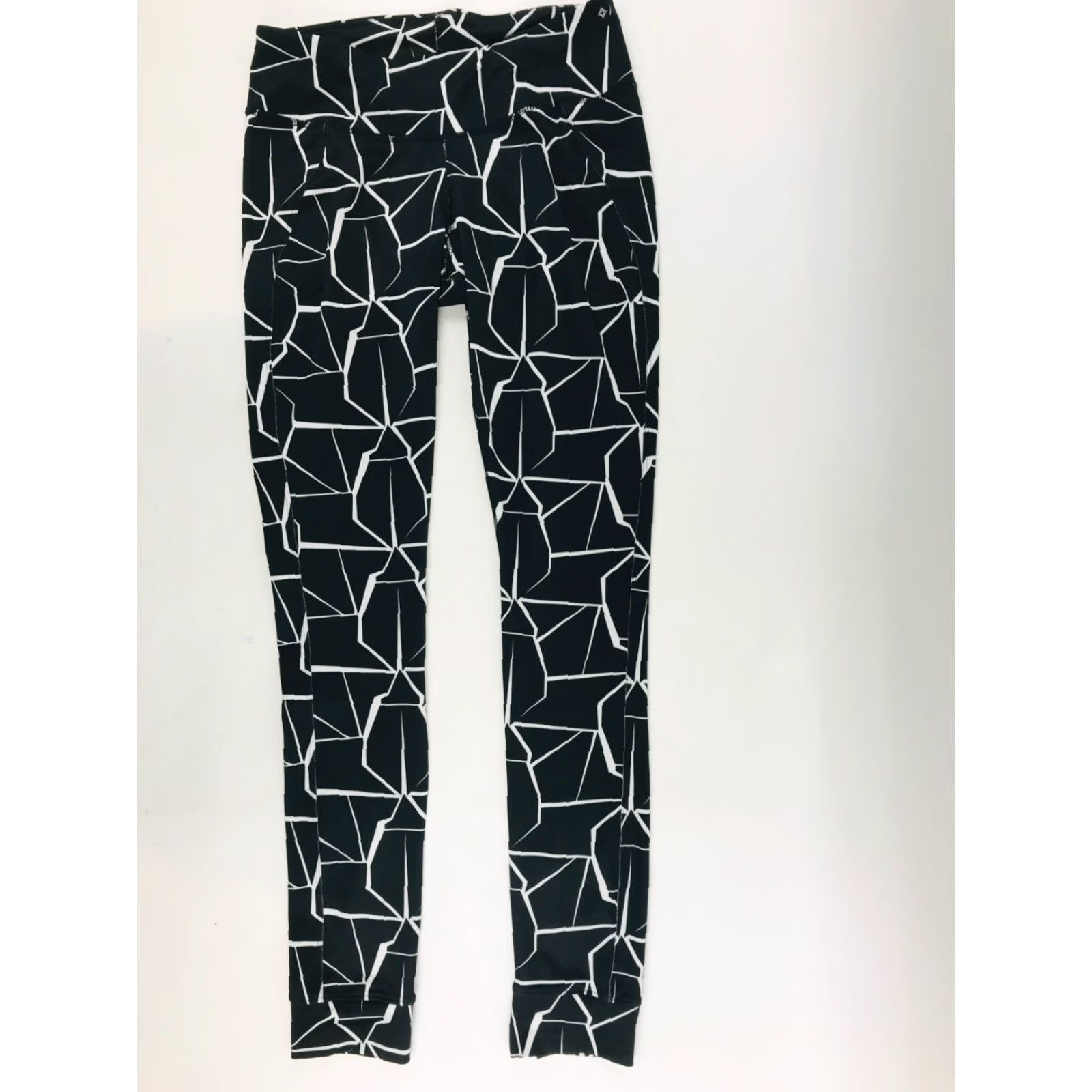 Vintage Satva Yoga Pants Women's Size S Black Athletic Wear Stretch Geometric pattern Size 28" / US 6 / IT 42 - 2 Thumbnail