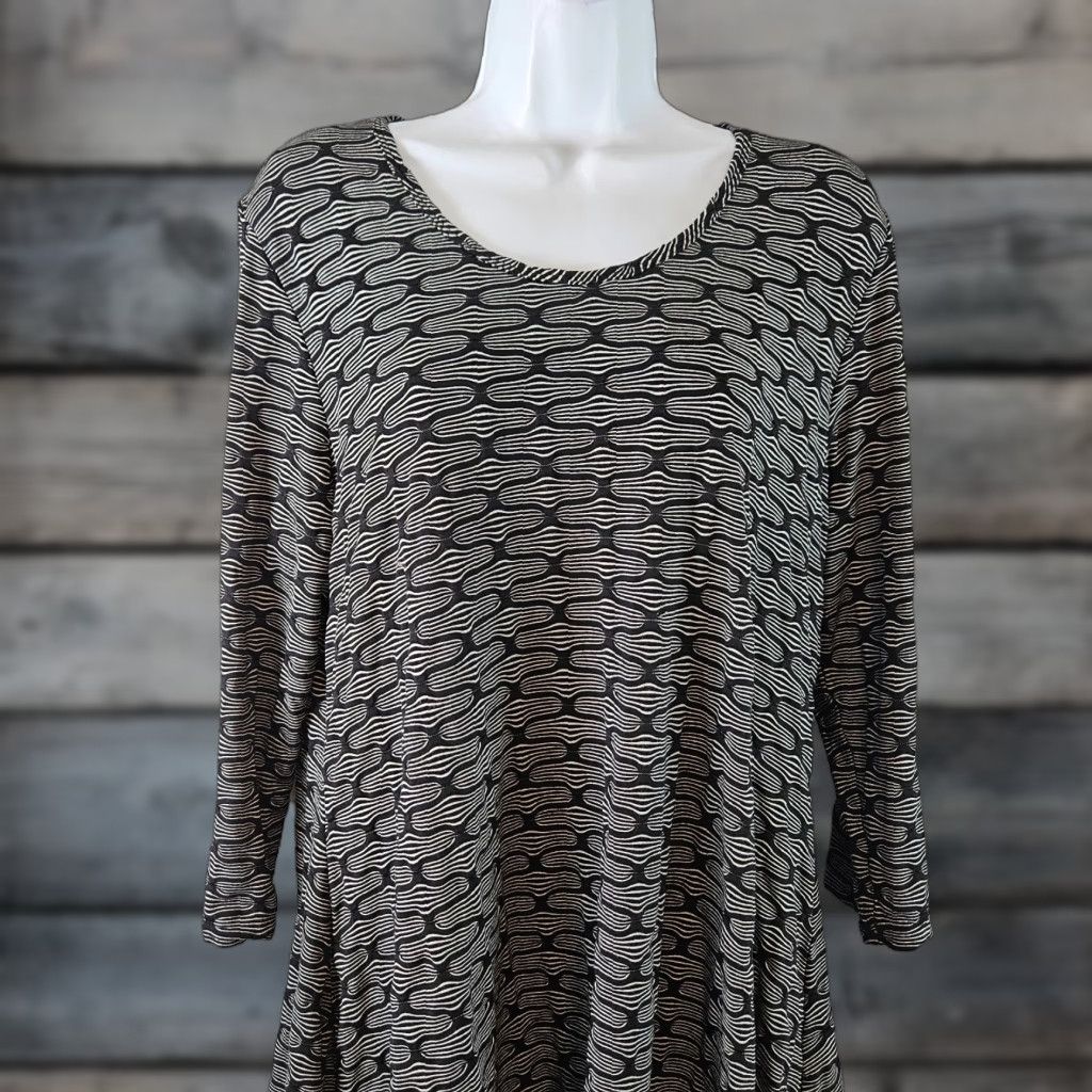 Vintage Tianello Womens Tunic L Black 3/4 Sleeve Viscose Shirt Adult Large Womens Tunic Black 3/4 Sleeve Tianello Size L / US 10 / IT 46 - 1 Thumbnail