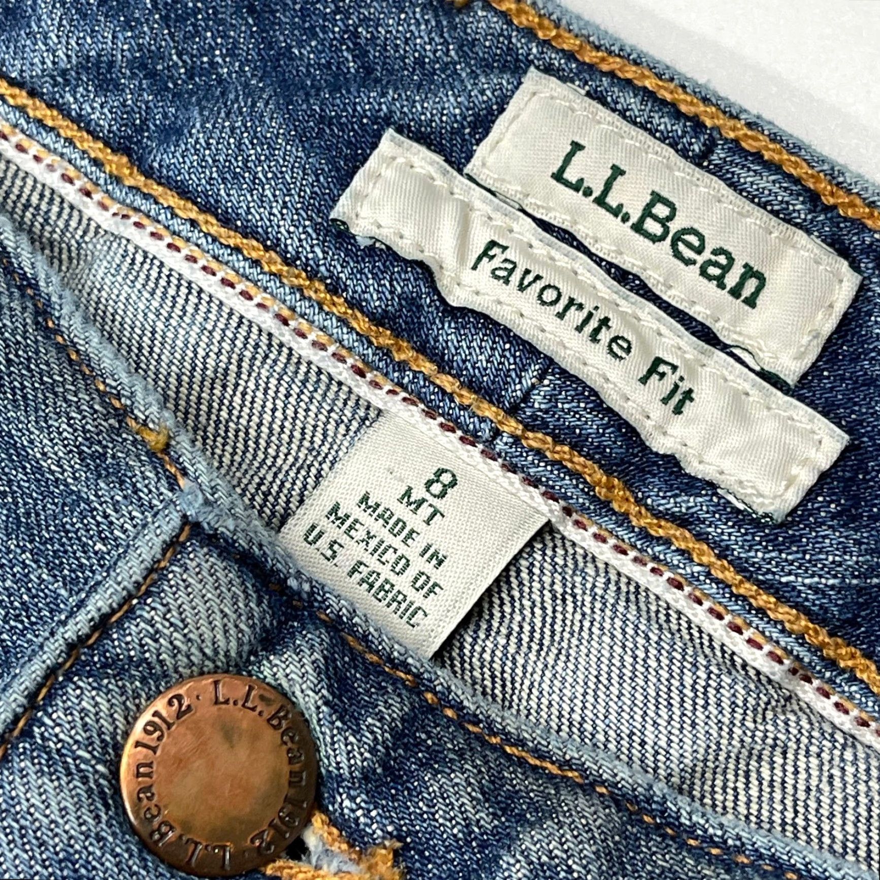 Vintage LL Bean Bootcut Jeans Size 8 MT Tall Denim Blue Cotton Spandex 5-Pocket Pockets Regular Fit Jeans Women Velcro? Size 30" / US 8 / IT 44 - 3 Thumbnail