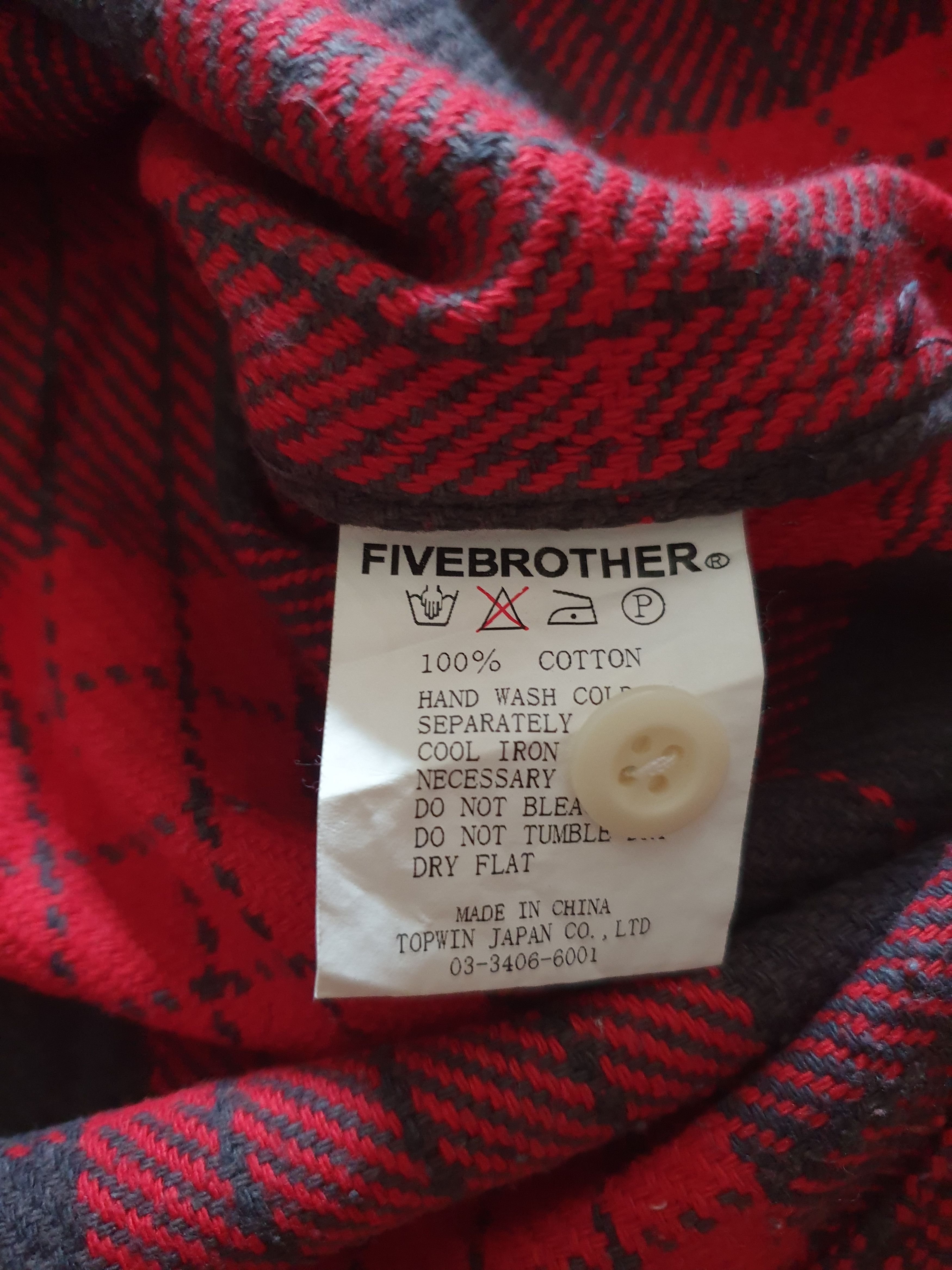 FiveBrother 💥Vintage five brother checkered red shirt Size US M / EU 48-50 / 2 - 5 Thumbnail